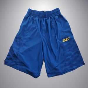 NWOT Men SM/P Under Armour SC Basketball Shorts Blue/Yellow